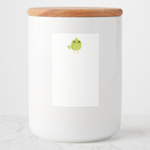 Grönt Bird Tecknad Mat Etikett