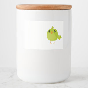 Grönt Bird Tecknad Mat Etiketter