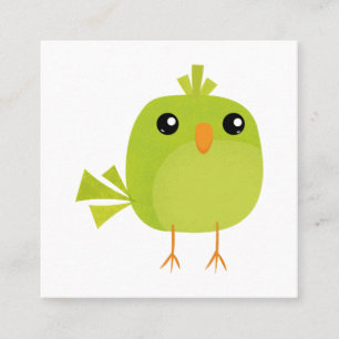 Grönt Bird Tecknad Rabattkort