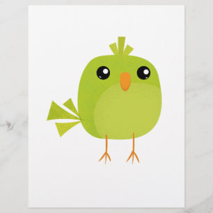 Grönt Bird Tecknad Reklamblad
