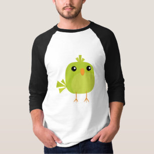 Grönt Bird Tecknad T Shirt