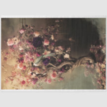 Grönt Bird & Vibrant Blommigt, Etheral Träd