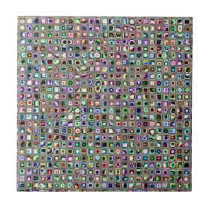 Grönt-blå "bijoux" texturerade mosaikplattor Mö Kakelplatta