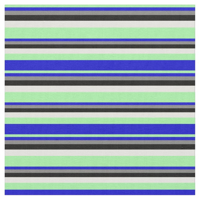 Grönt, blå, Grått, svart och lätt Gult Mönster Tyg (Närbild)