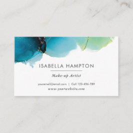 Grönt blå guld-vattenfärgen bläck affärskort visitkort