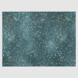 Grönt blå natten himlar teal guld stjärna mönster 