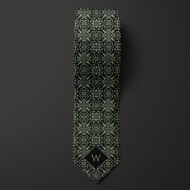 Grönt & Black Arabesque Monogram Slips