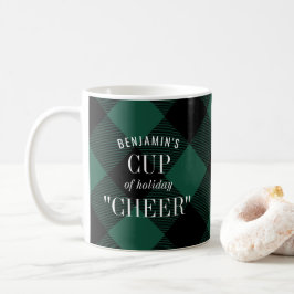 Grönt Black Buffalo Check Play Funny jul Kaffemugg