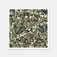 Grönt Black Cream Camouflage Mönster Skriv ut