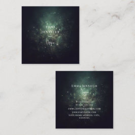 Grönt Black Diskret mjuk glitter-bakgrund Fyrkantigt Visitkort