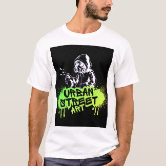 Grönt & Black Edgy Urban Street Art T-Shirt - fet