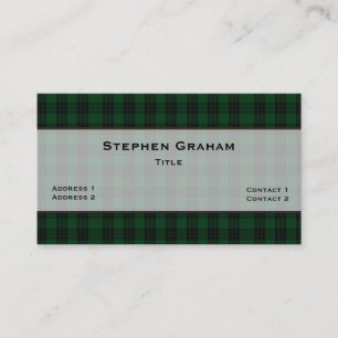 Grönt & Black Graham Tartan Play Anpassningsbar Visitkort