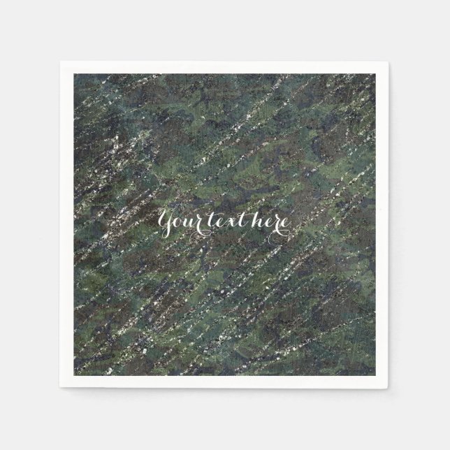 Grönt Black Grått Modern Marble Designer Chic Part Pappersservett (Framsidan)