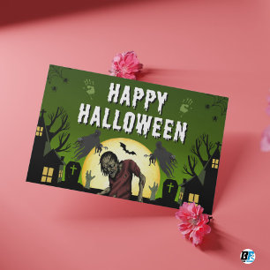 Grönt & Black Happy halloween Vykort