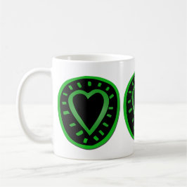 Grönt Black Heart Graffiti 2 Alla hjärtans dag Mug Kaffemugg