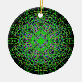 Grönt Black Kaleidoscope Mandala Art Julgransprydnad Keramik