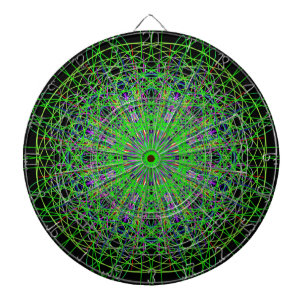 Grönt Black Kaleidoscope Mandala Art Piltavla