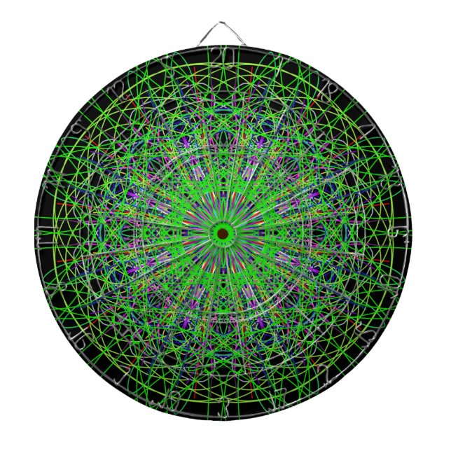 Grönt Black Kaleidoscope Mandala Art Piltavla (Framsidan)