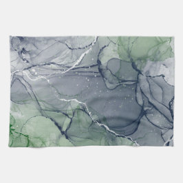 Grönt bläck kökshandduk