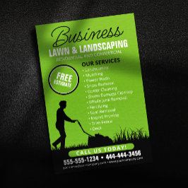 Grönt Black Lawncare Landscaping Gräsmatta Mwing Flygblad