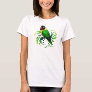 Grönt Black Mask Lovebird T Shirt