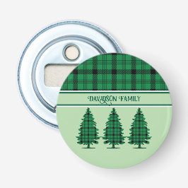 Grönt Black Mysigt Tartan Gräs Träd Flasköppnare