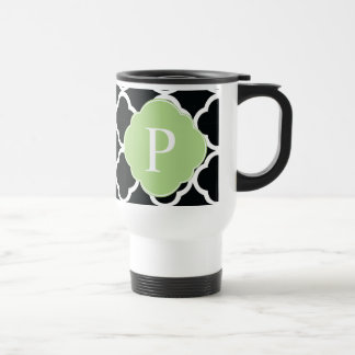 Grönt Black Quatrefoil Monogram Resemugg