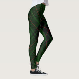 Grönt Black Red Trendig Diagonal Tartan Play Leggings
