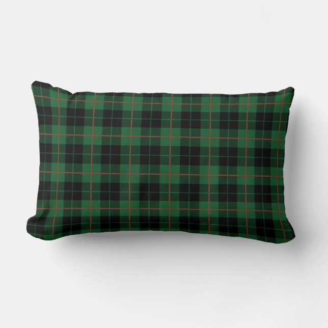 Grönt Black Red Watch Play, Tartan Play Lumbarkudde (Framsida)