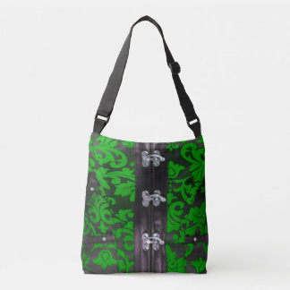 Grönt Black Snöre Steampunk Kor Body Tote Bag Axelväska
