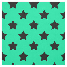 Grönt Black Stars Mönster Decorative Textile Tyg