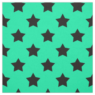 Grönt Black Stars Mönster Decorative Textile Tyg