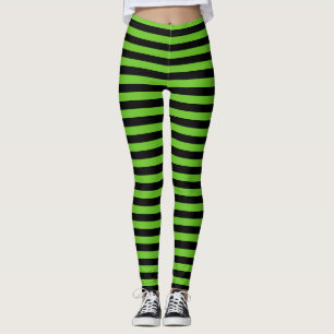 Grönt & Black Stripe Halloween Thégings Leggings