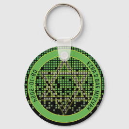 Grönt Black Video Game Gamer Pub Mitzvah Nyckelring