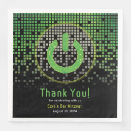 Grönt Black Video Game Gamer Pub Mitzvah Pappersservett