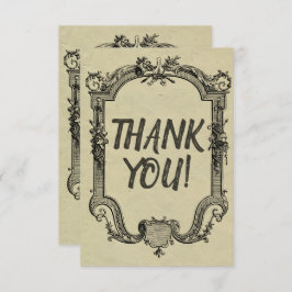 Grönt Black Vintage Classic Bröllop Tack Kort