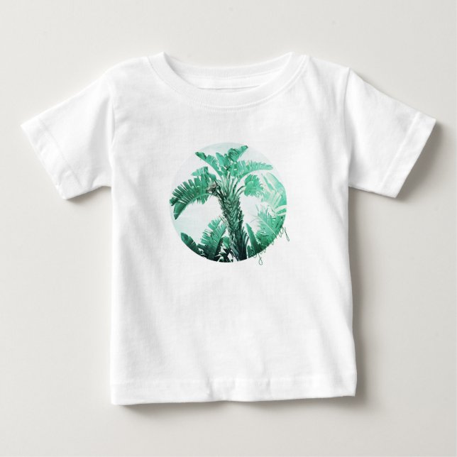 Grönt blad banan växt t shirt (Framsida)