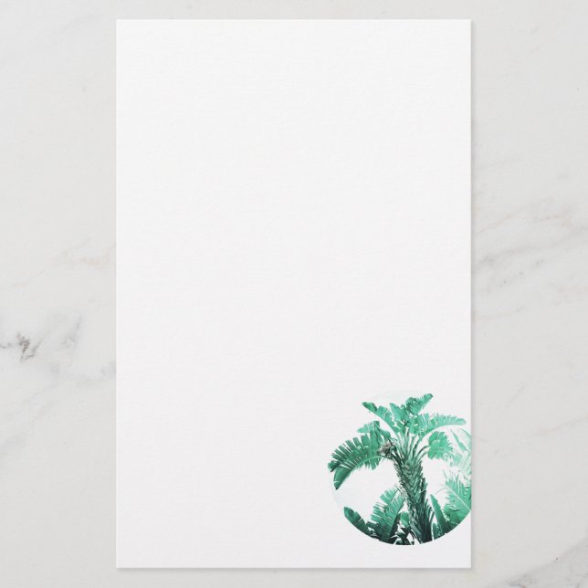 Grönt blad bananplanta brevpapper (Framsida)