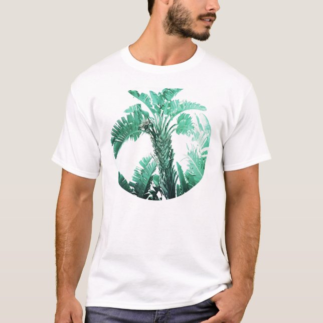 Grönt blad bananplanta t shirt (Framsida)
