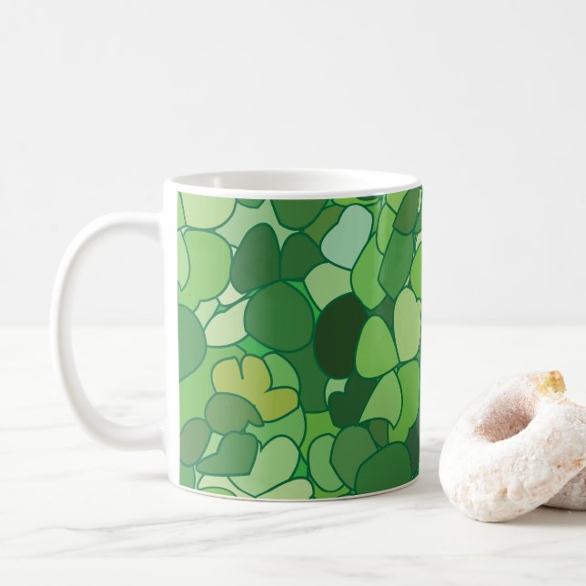 Grönt blad botaniskt kaffemugg (Med munk)