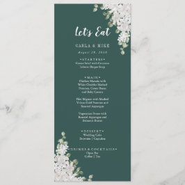 Grönt blad Floral Tacksamhet och Bröllopsmeny Program