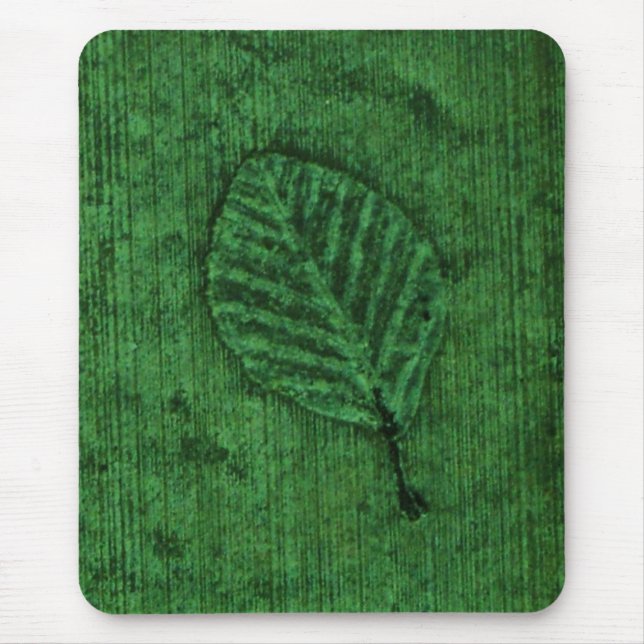 Grönt blad fossil musmatta (Framsidan)