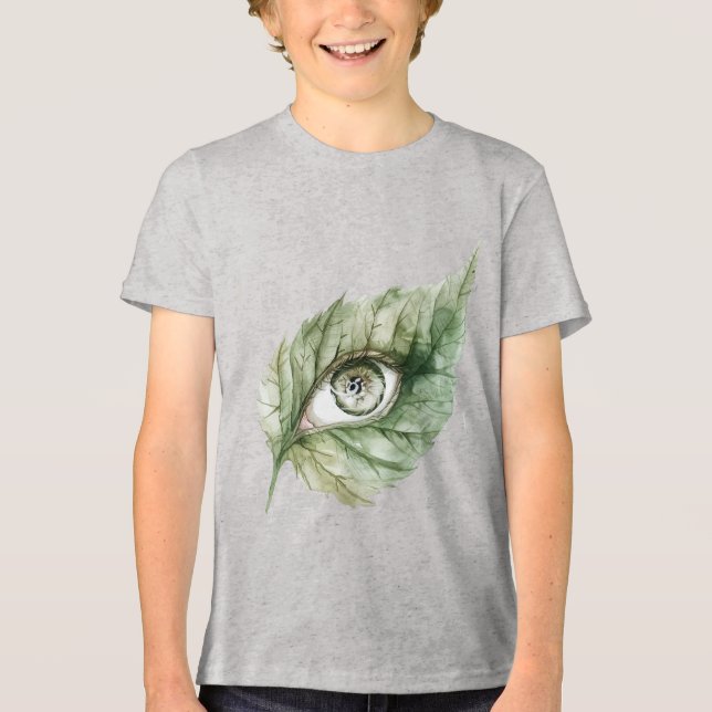 Grönt blad goblins öga   t shirt (Framsida)
