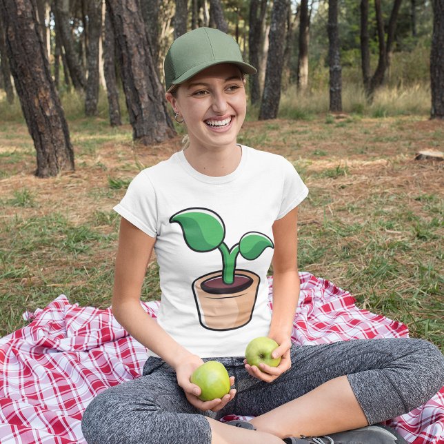 Grönt blad krukväxt t shirt (Skapare uppladdad)