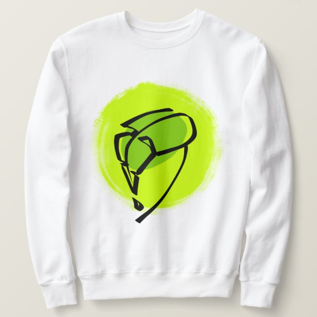 Grönt blad lång ärmad tröja (Design framsida)
