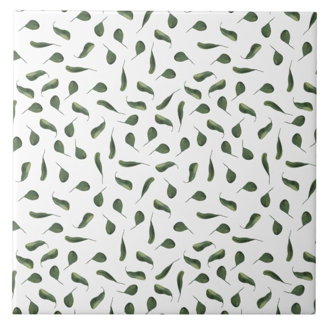 Grönt blad löv mönster (6 x 6) sömlös kakelplatta (Framsidan)