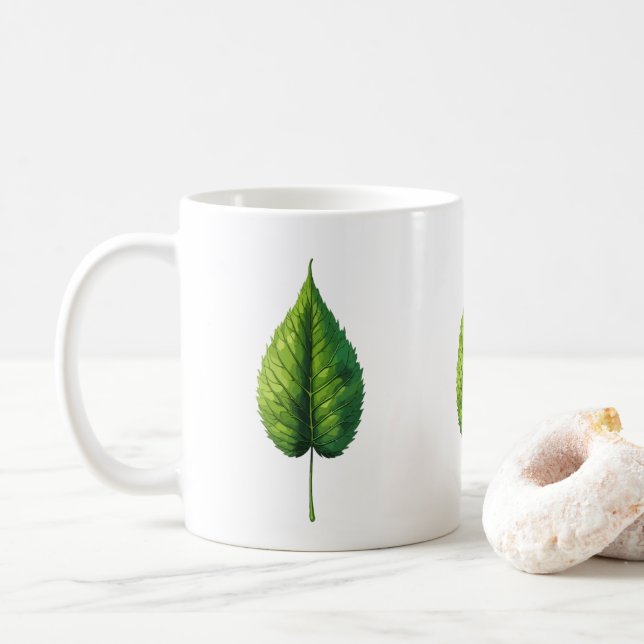 Grönt blad Serenity-mugg Kaffemugg (Med munk)