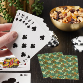 Grönt bladmönster Poker Kort Casinokort