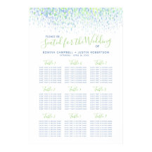 Grönt blått abstrakt vattenfärgen bröllop bord