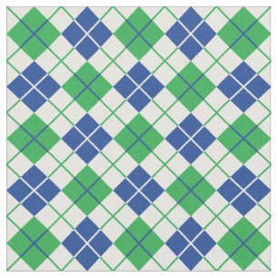 Grönt-Blått Argyle Tyg